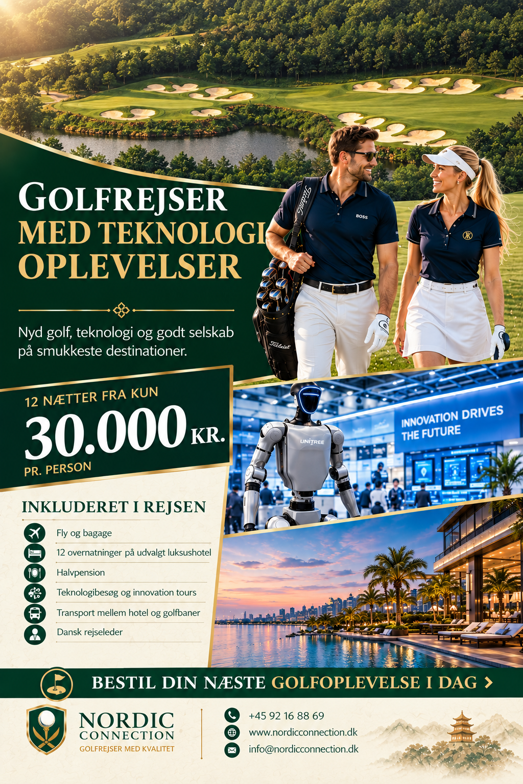 Golfrejser med teknologioplevelser flyer