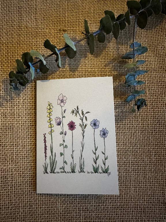 Inspiration: Vild med vilje - Håndtegnet blomsterkort fra Cards by Eve