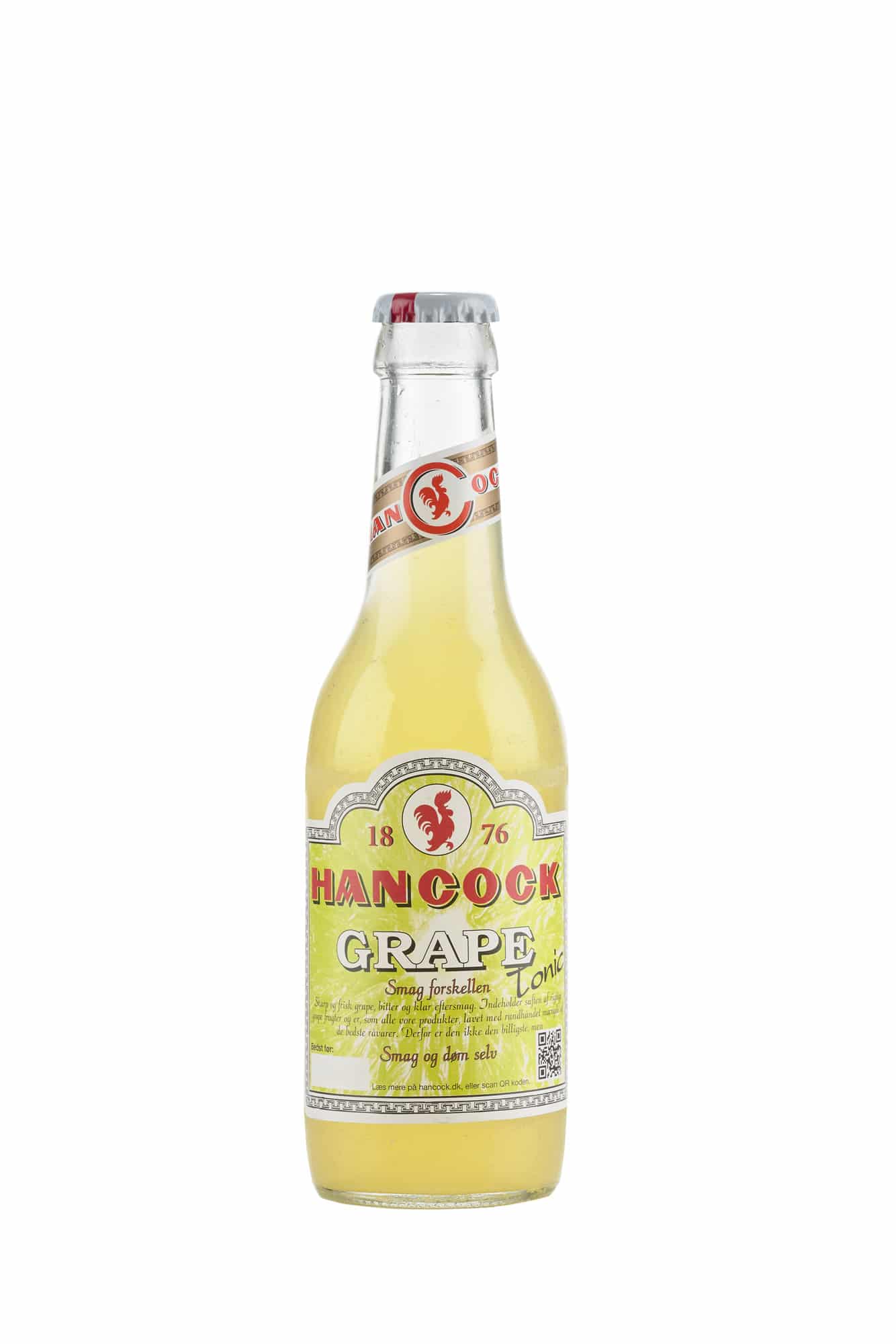 Billedtekst: Grape Tonic 30 stk. original Hancock sodavand til fest i Vorbasse & Sønder Omme Hancock Grape Tonic 30 stk. (25 cl) sodavand på flaske til festlige lejligheder i Vorbasse & Sønder Omme
