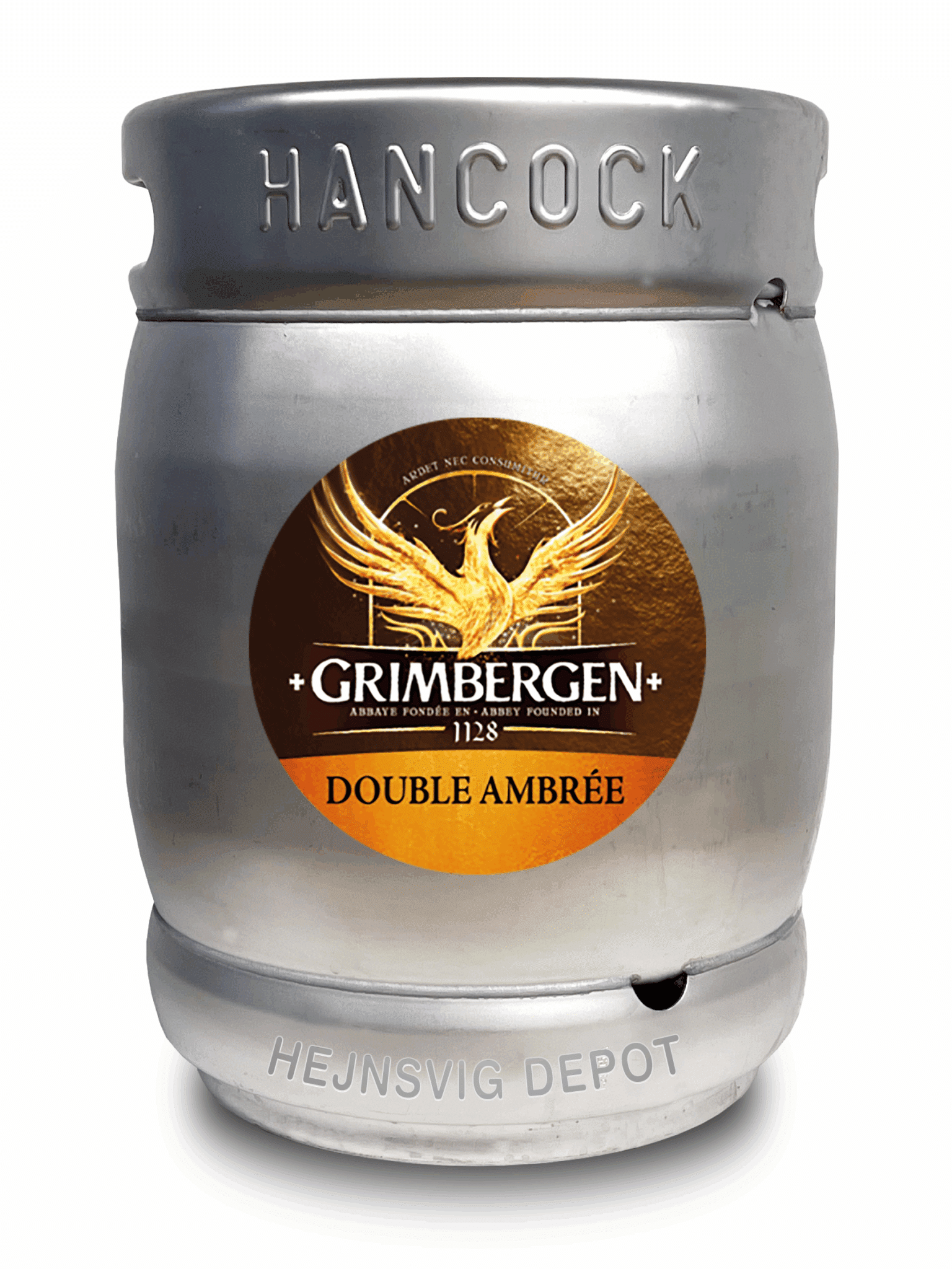 Hancock Grimbergen Double Ambrèe (20 Liter) fustage til leje af fadølsanlæg og fest i Vorbasse & Sønder Omme