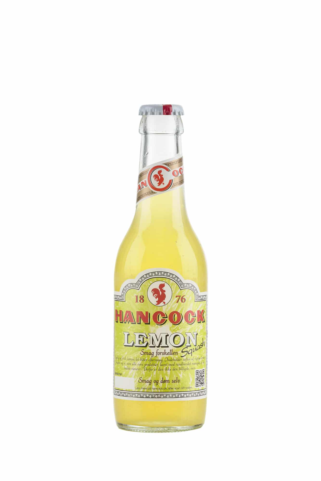 Billedtekst: Lemon Squash 30 stk. original Hancock sodavand til fest i Vorbasse & Sønder Omme Hancock Lemon Squash 30 stk. (25 cl) sodavand på flaske til festlige lejligheder i Vorbasse & Sønder Omme
