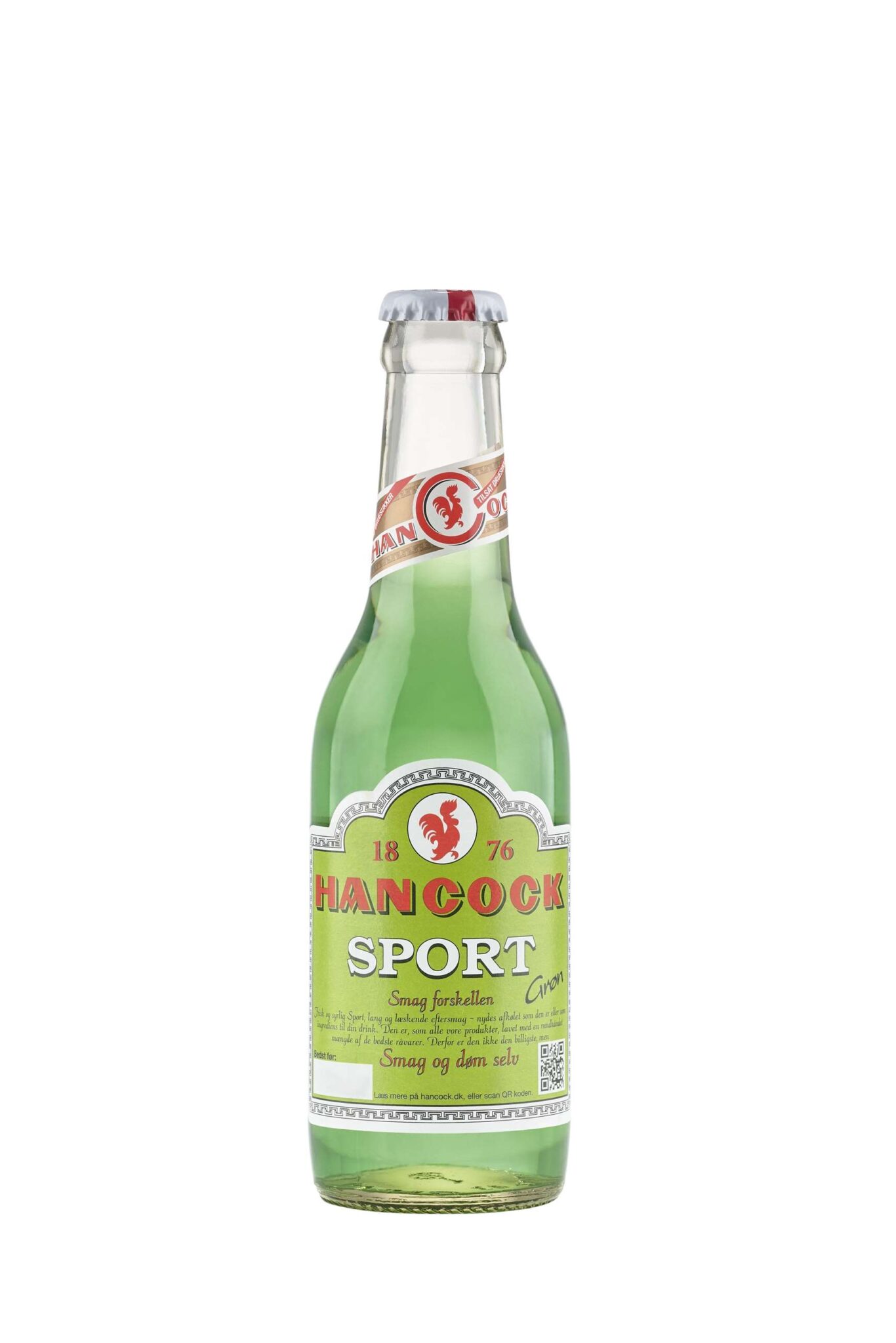 Billedtekst: Sport Grøn 30 stk. original Hancock sodavand til fest i Vejle & Kolding Hancock Sport Grøn 30 stk. (25 cl) sodavand på flaske til festlige lejligheder i Vejle & Kolding