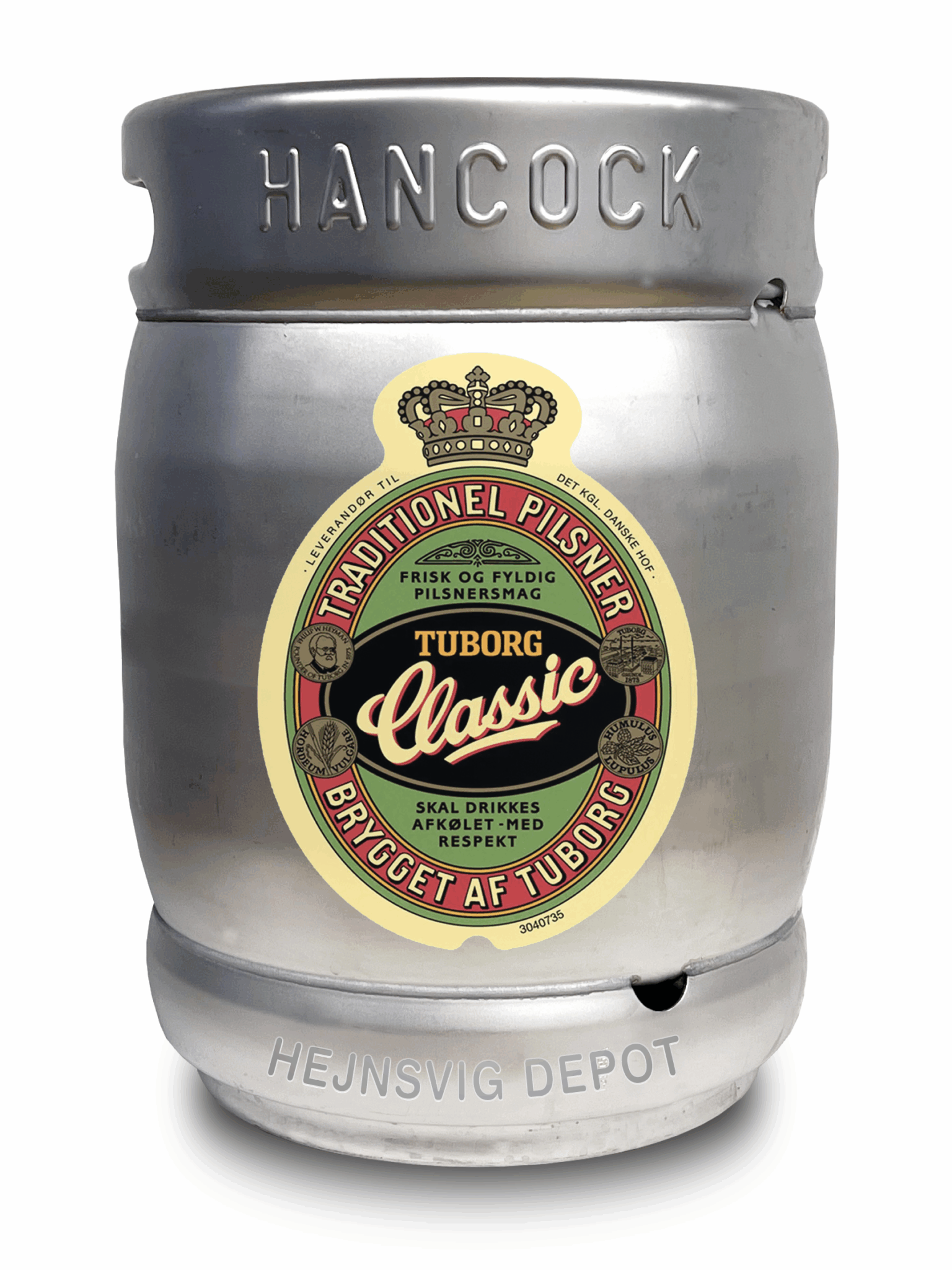 Billedtekst: Tuborg classic på fustage – friskbrygget Hancock fadøl til fadølsanlæg i Hejnsvig & Billund Hancock Tuborg classic (25 Liter) fustage til leje af fadølsanlæg og fest i Hejnsvig & Billund