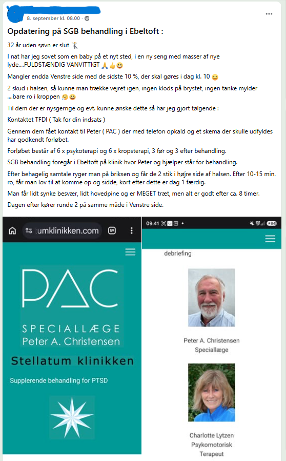 Vellykket SGB behandling 8. sep 2026 - Slået op på FB Veteranhjem Aalborg – Støttegruppe