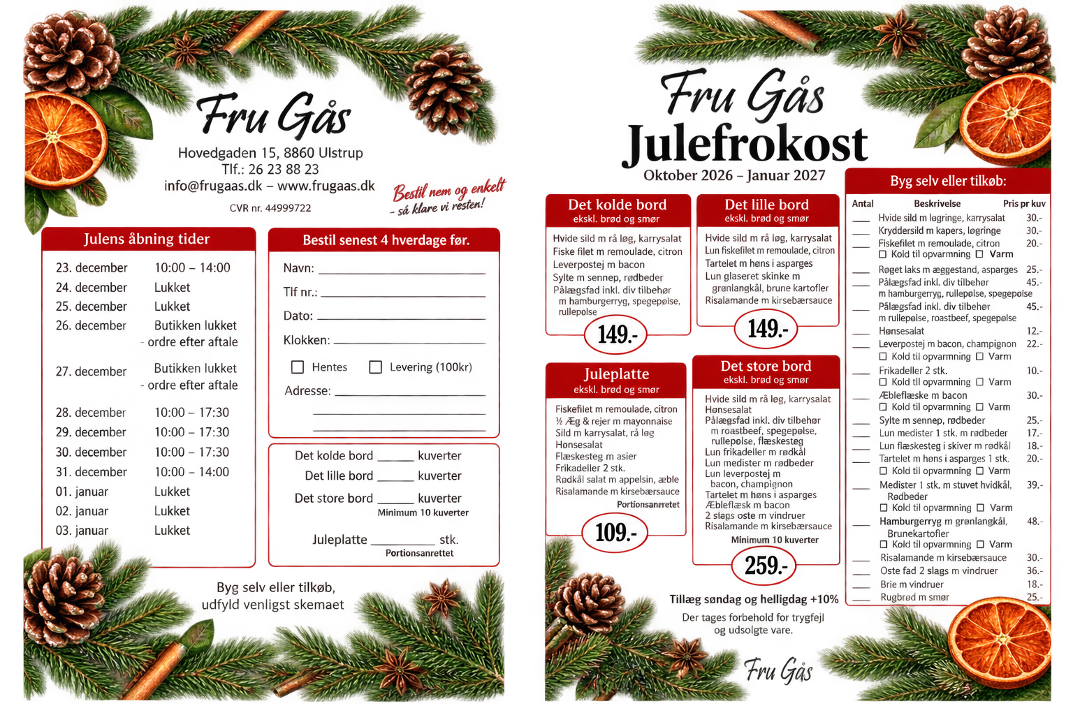 Fru Gås Julefrokost 2026 / 2027