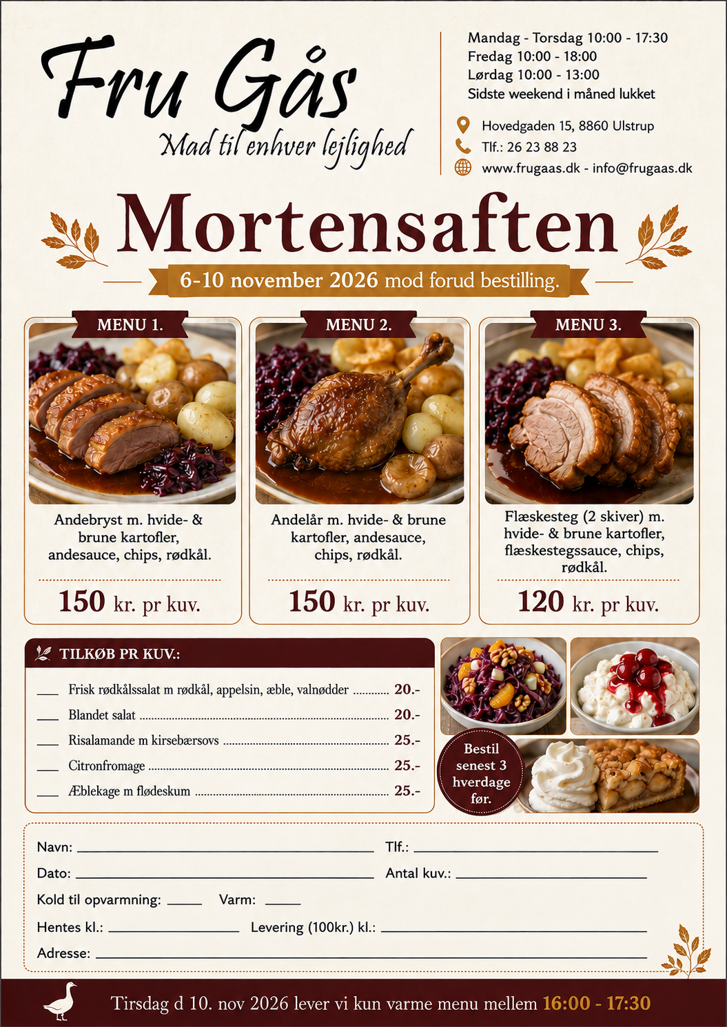 Mortensaften Menu