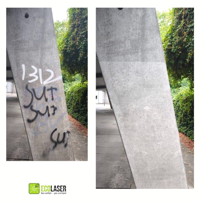 Graffitifjernelse på beton, Aalborg Stadion