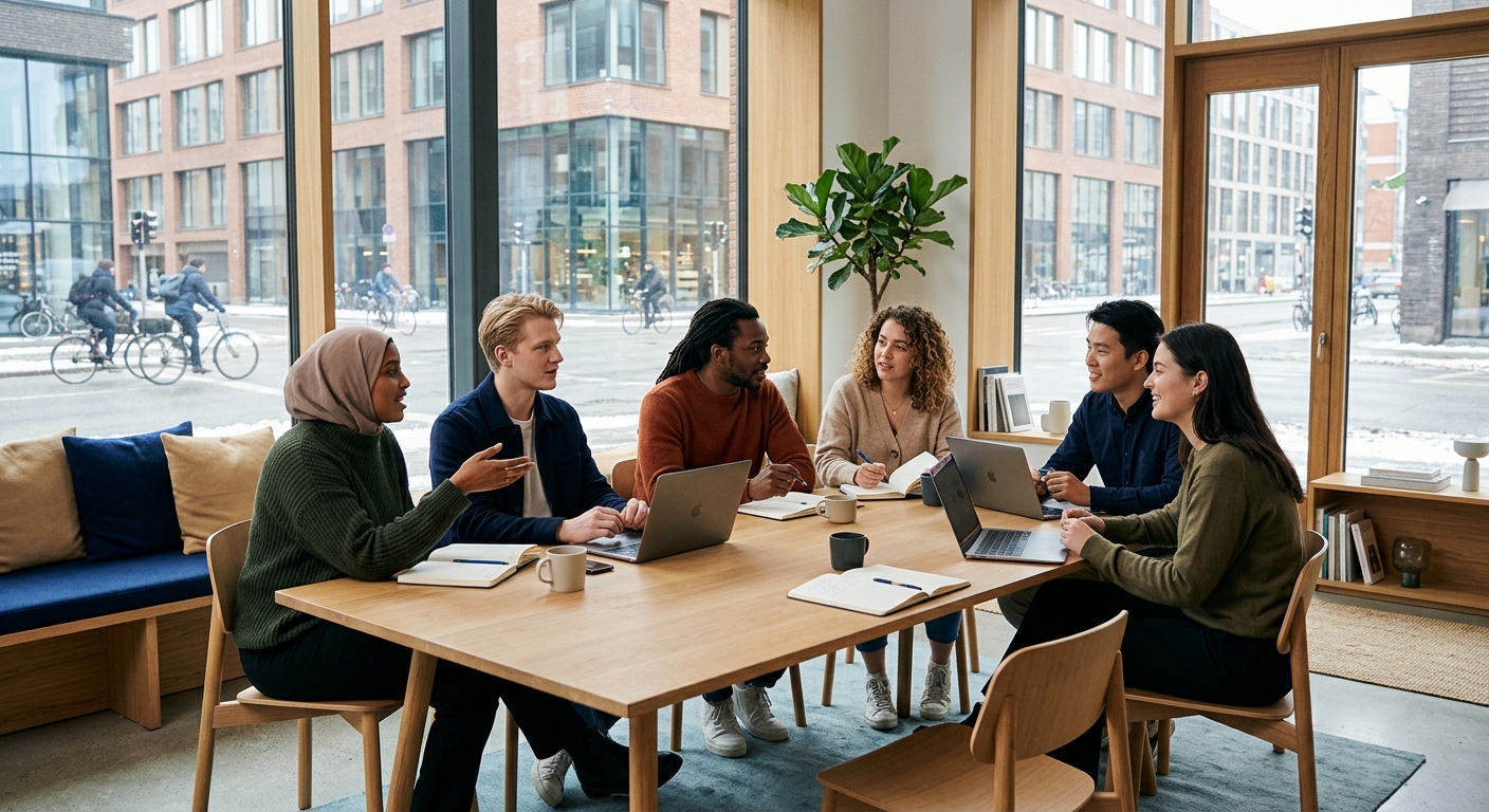 Young people collaborating