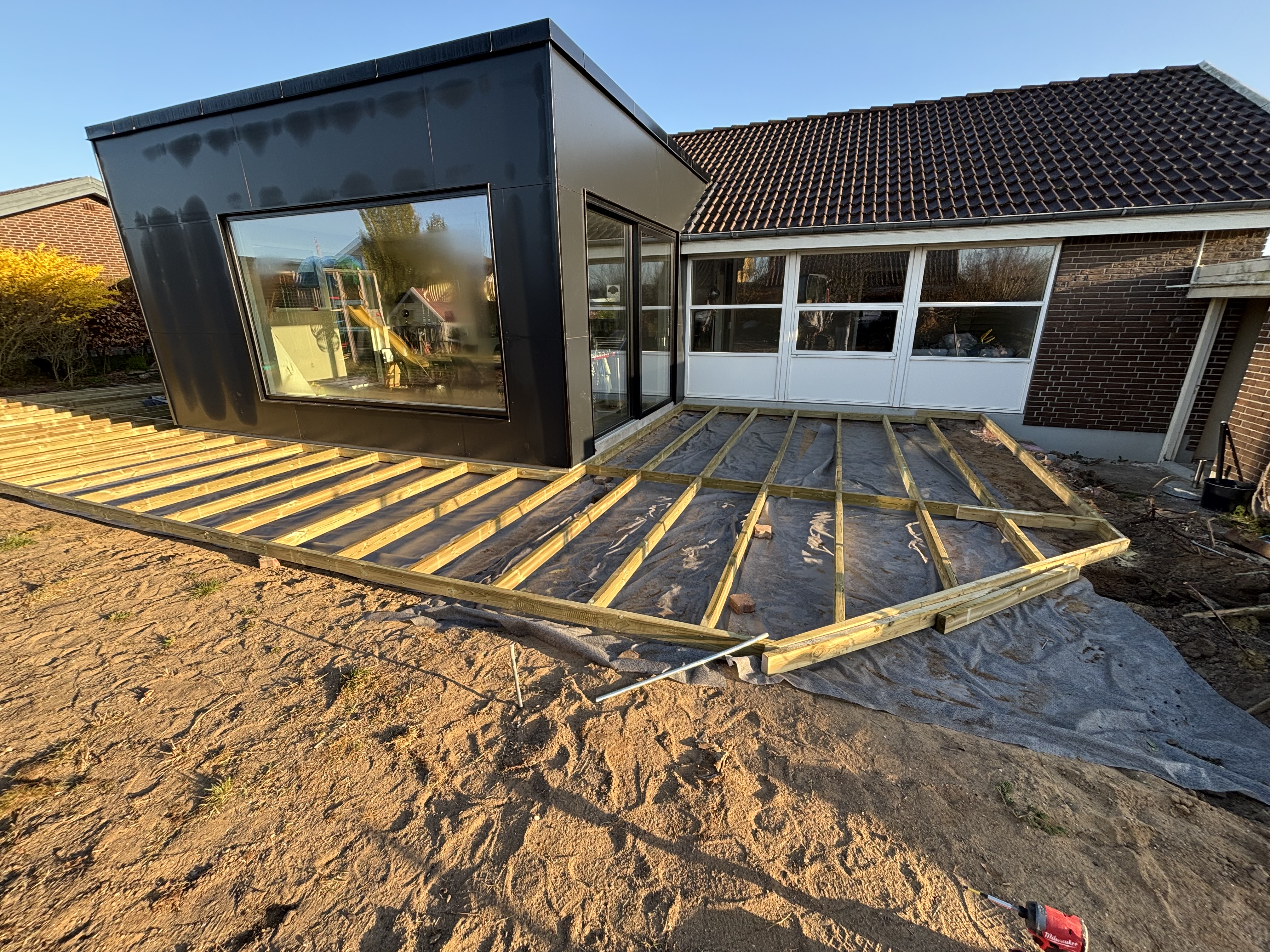 Underbygning til træterrasse