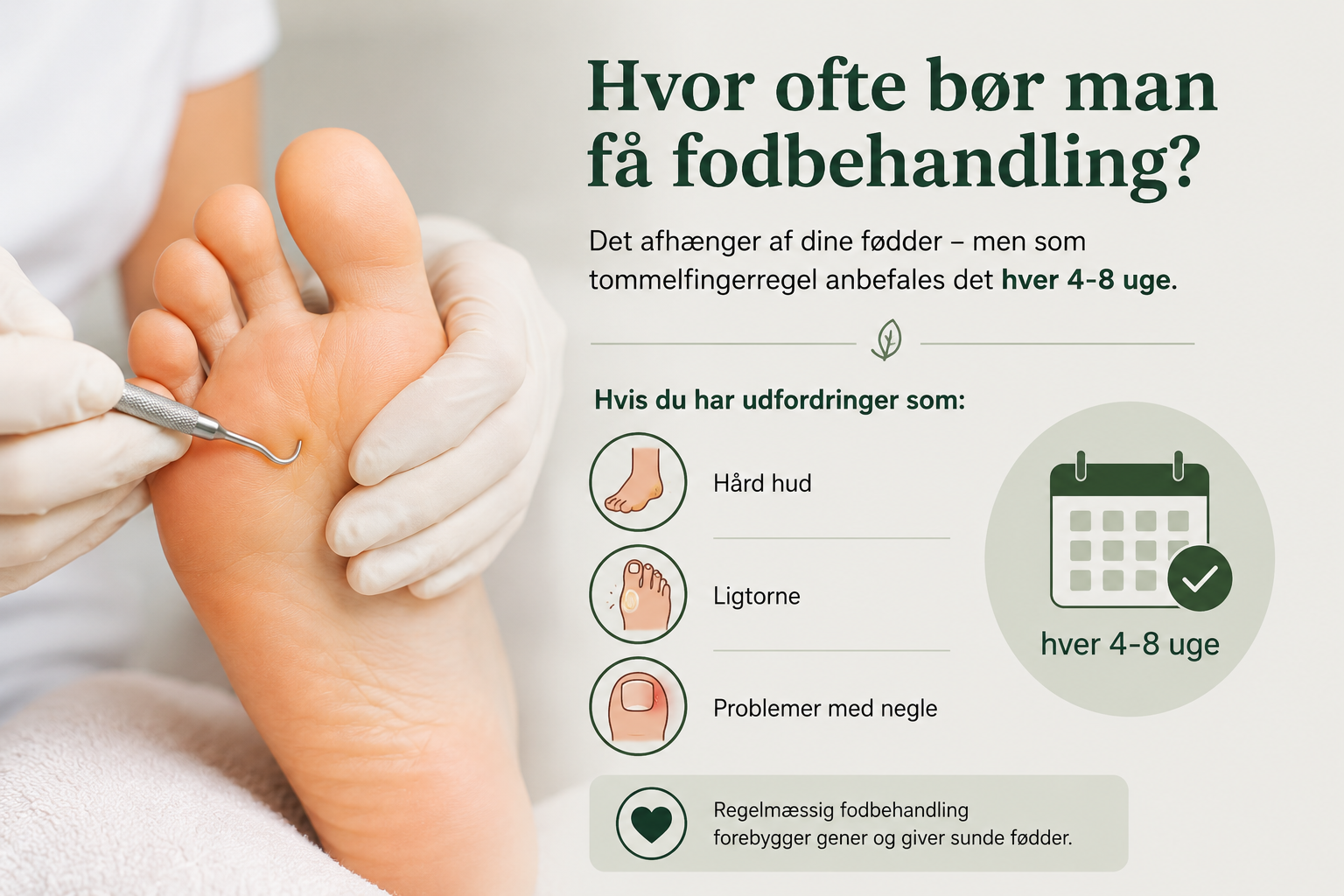 Hvor ofte bør man få fodbehandling?