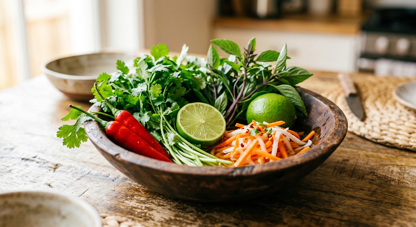 Friske vietnamesiske ingredienser
