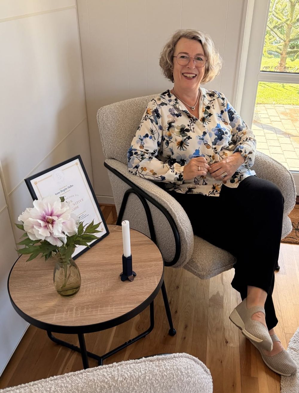 Lyst og roligt samtalerum hos Anne-Birgitte Helbo