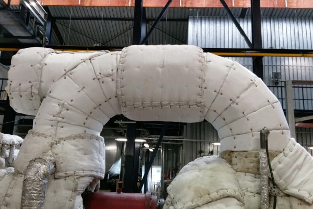 Termisk isolering af dampturbine på Lisbjergværket