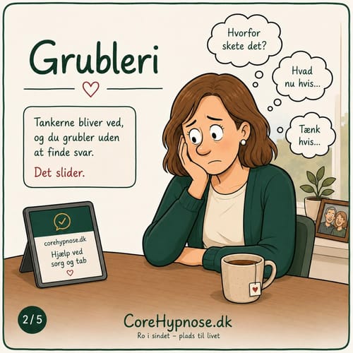 Illustration af hvordan sorgtanker kan køre i ring.