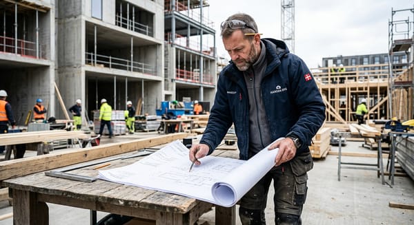 Tømrermester planlægger byggeprojekt