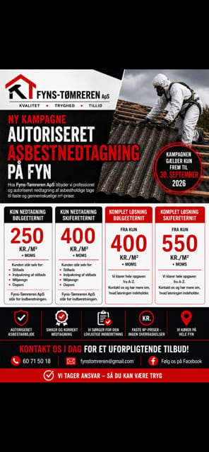 Autoriseret asbesthåndtering og sanering – Eksempel på tag & facade udført af Fyns Tømreren