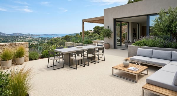 Eksklusiv terrasse med fugefri belægning