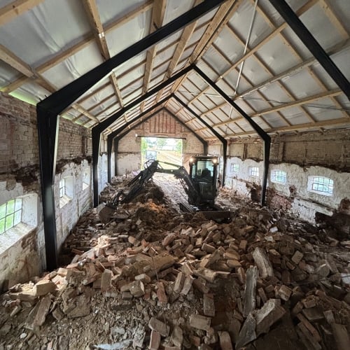 Fuldstændig oprydning efter nedrivning