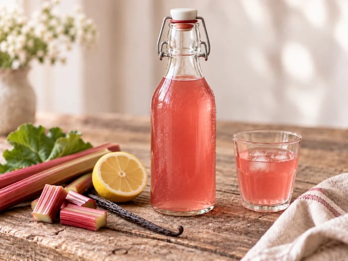 Rabarbersaft med vanilje og citron